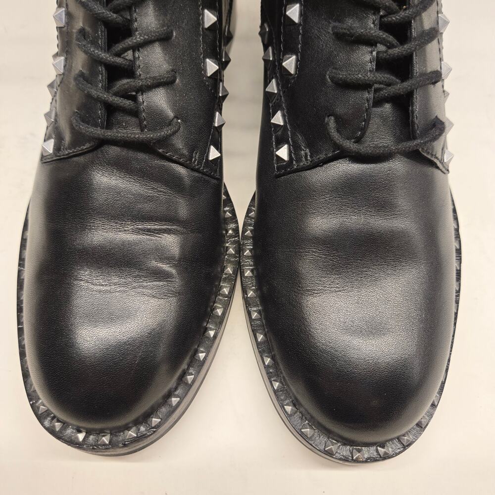 ASH Studded Leather WhyNot Combat Boots 38 Moto Punk Edgy Biker - Picture 7 of 13